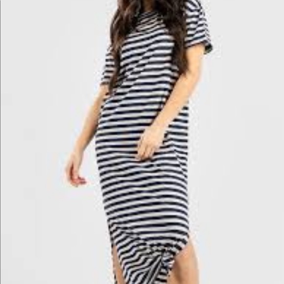 Roolee Dresses & Skirts - Roolee Navy White Striped Ringer T Shirt Maxi Dress
